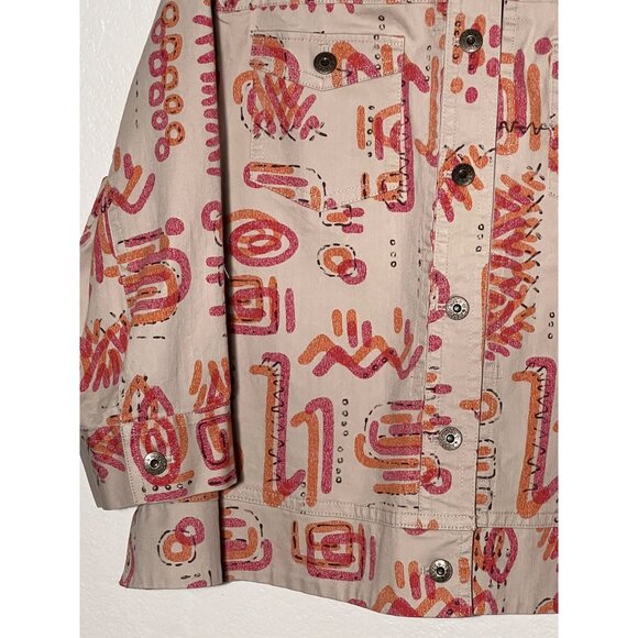 NWT Ruby Red Women's Jacket Size Large Cropped  Aztec Button Front Pocket - Picture 5 of 16